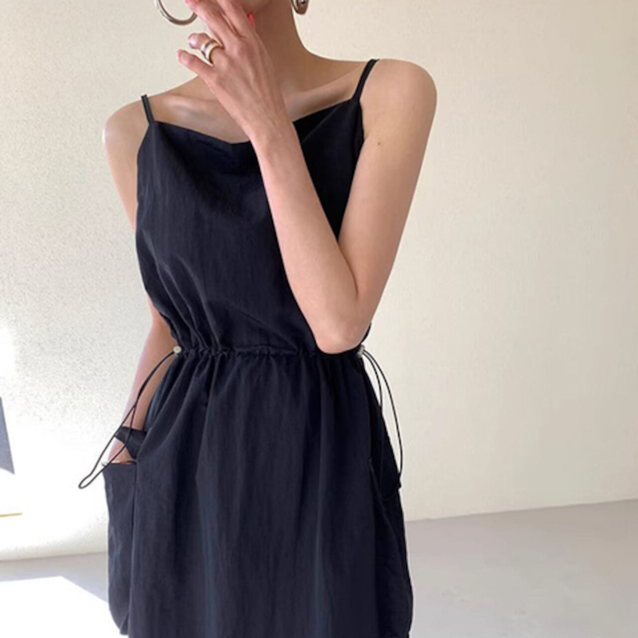骨格ウェーブ キャミソールワンピース