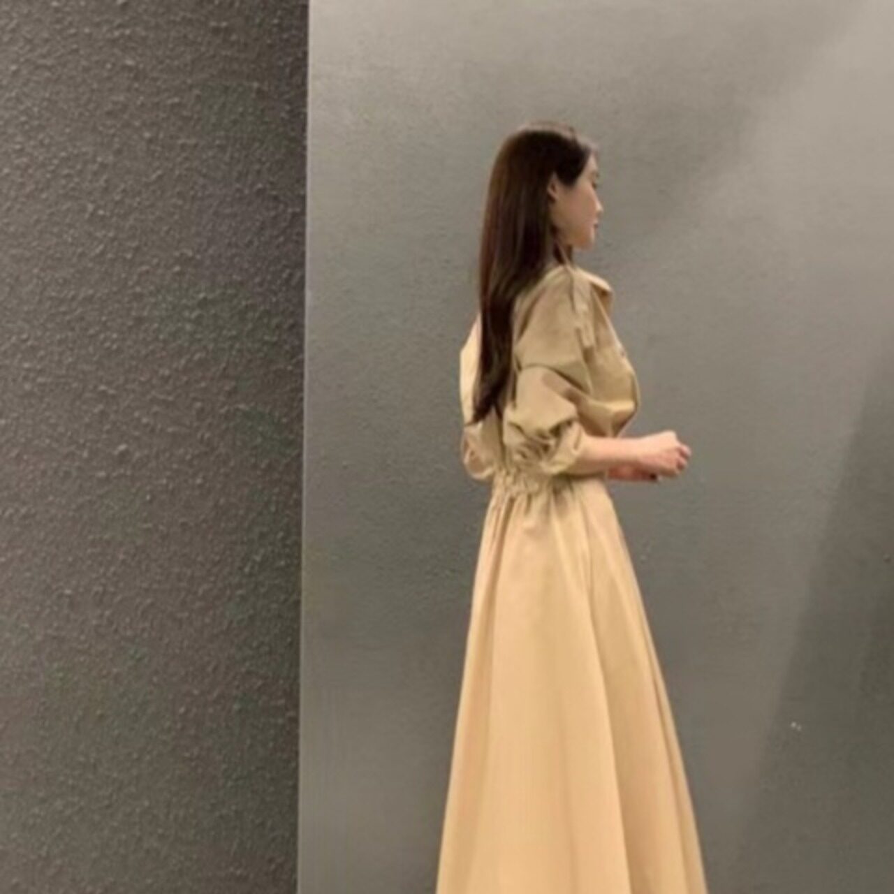 骨格ウェーブ シャツワンピース