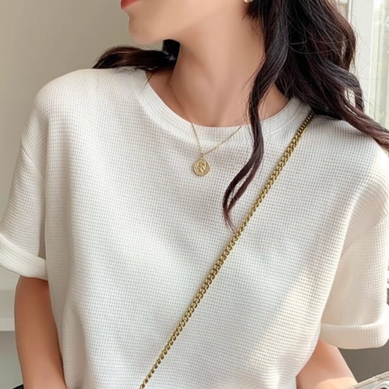 骨格ウェーブ シンプルTシャツ
