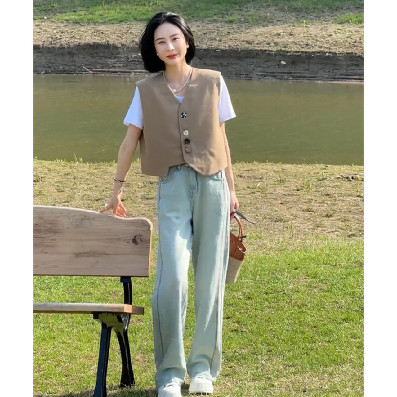 骨格ウェーブ シンプルベスト