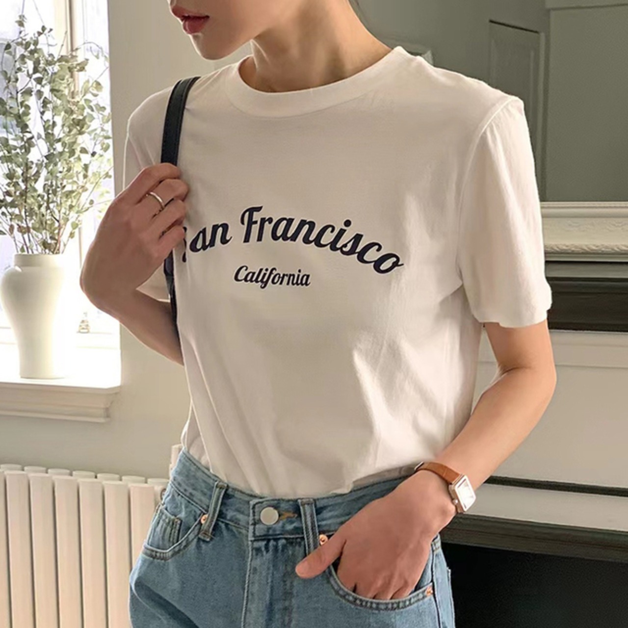 骨格ウェーブ プリントTシャツ