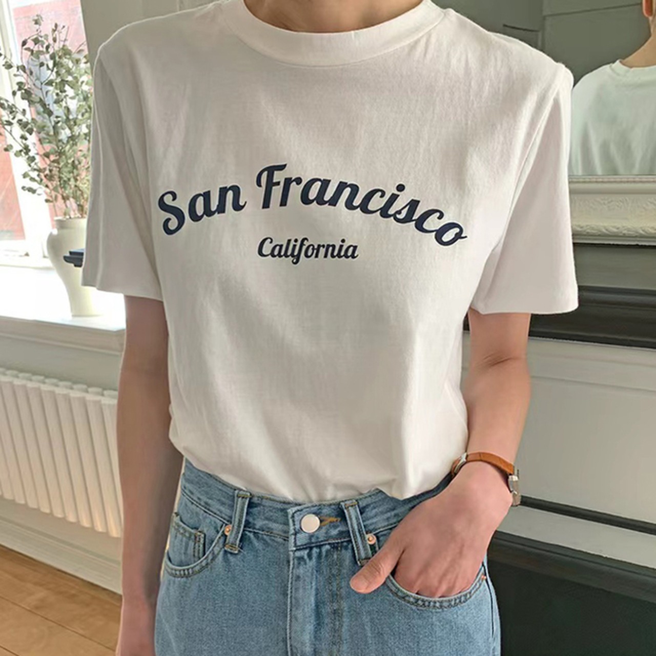 骨格ウェーブ プリントTシャツ