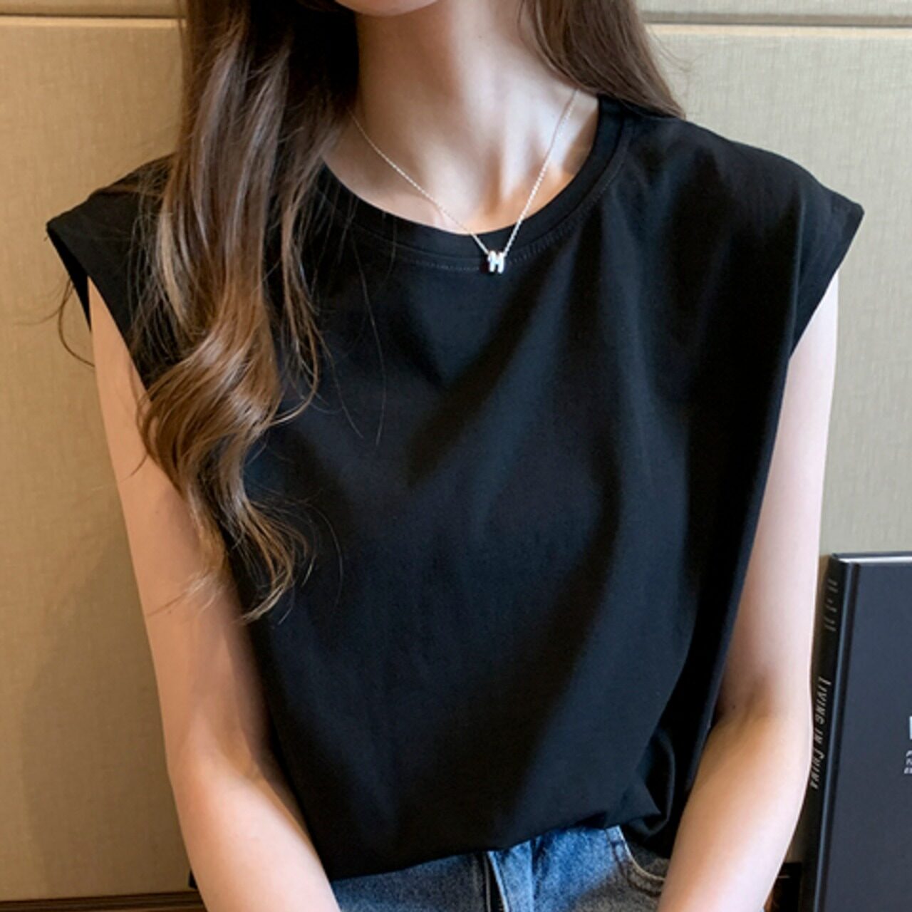 骨格ウェーブ フレンチスリーブTシャツ