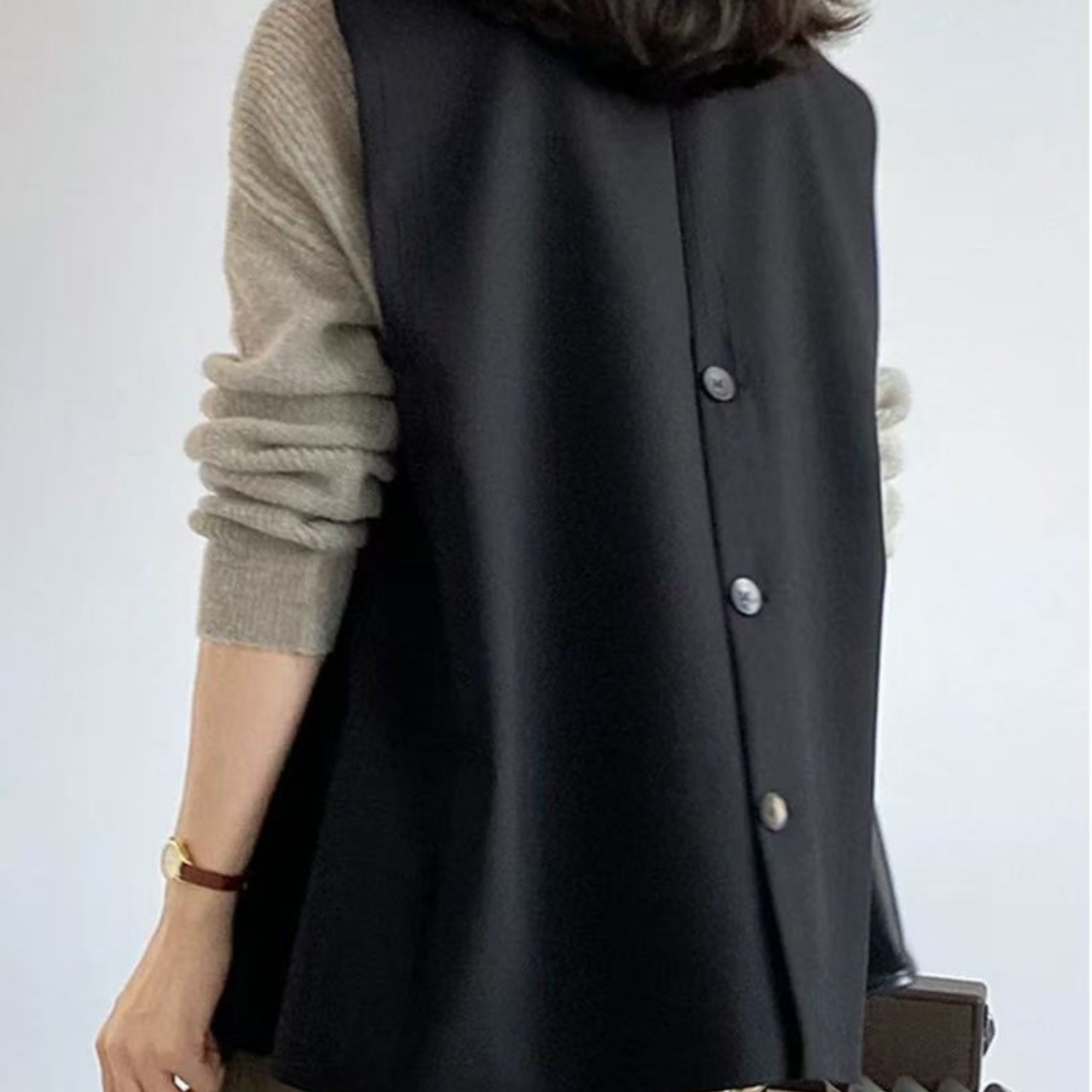 骨格ウェーブ シングルブレストジレ