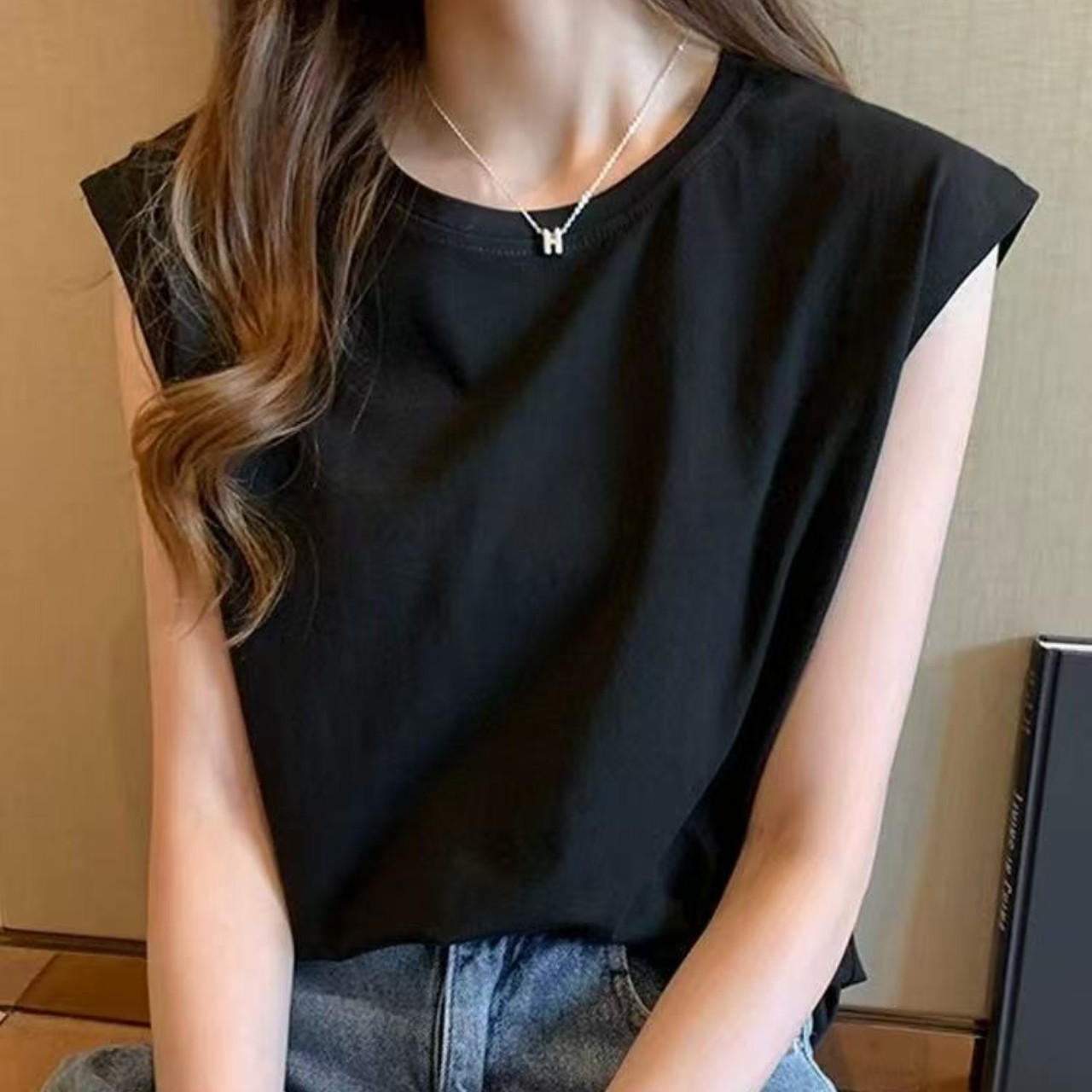 骨格ウェーブ服フレンチスリーブTシャツトップス