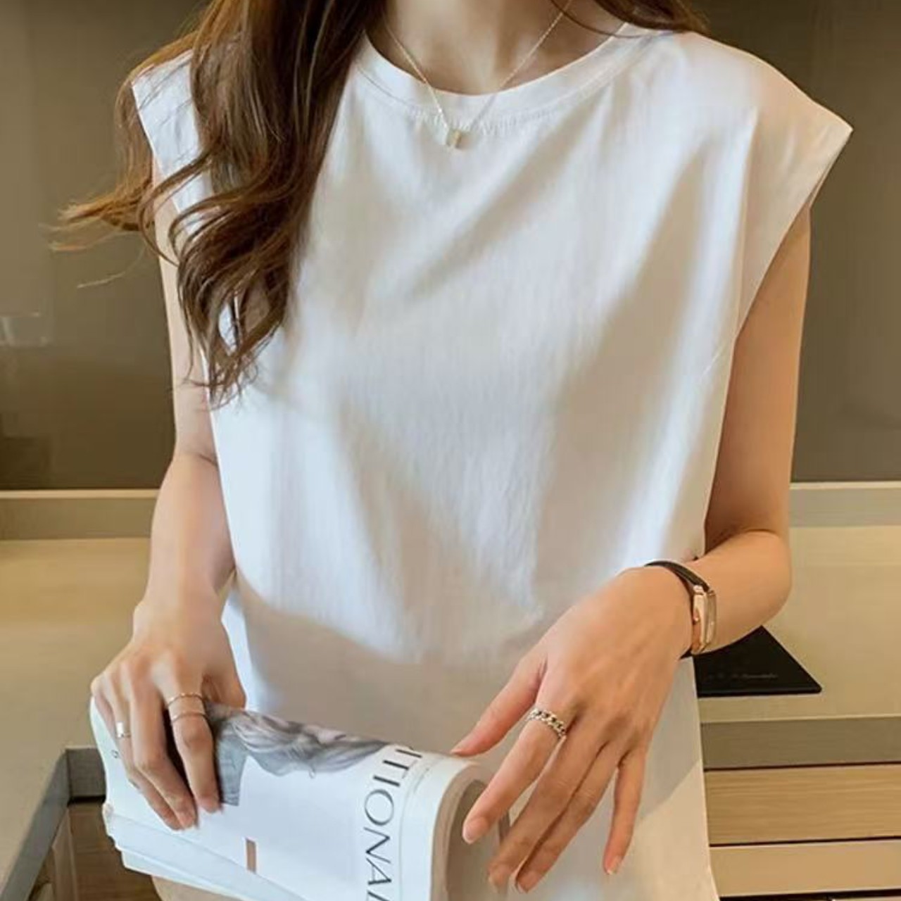 骨格ウェーブ服フレンチスリーブTシャツトップス