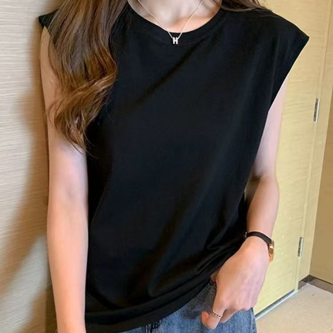 骨格ウェーブ服フレンチスリーブTシャツトップス