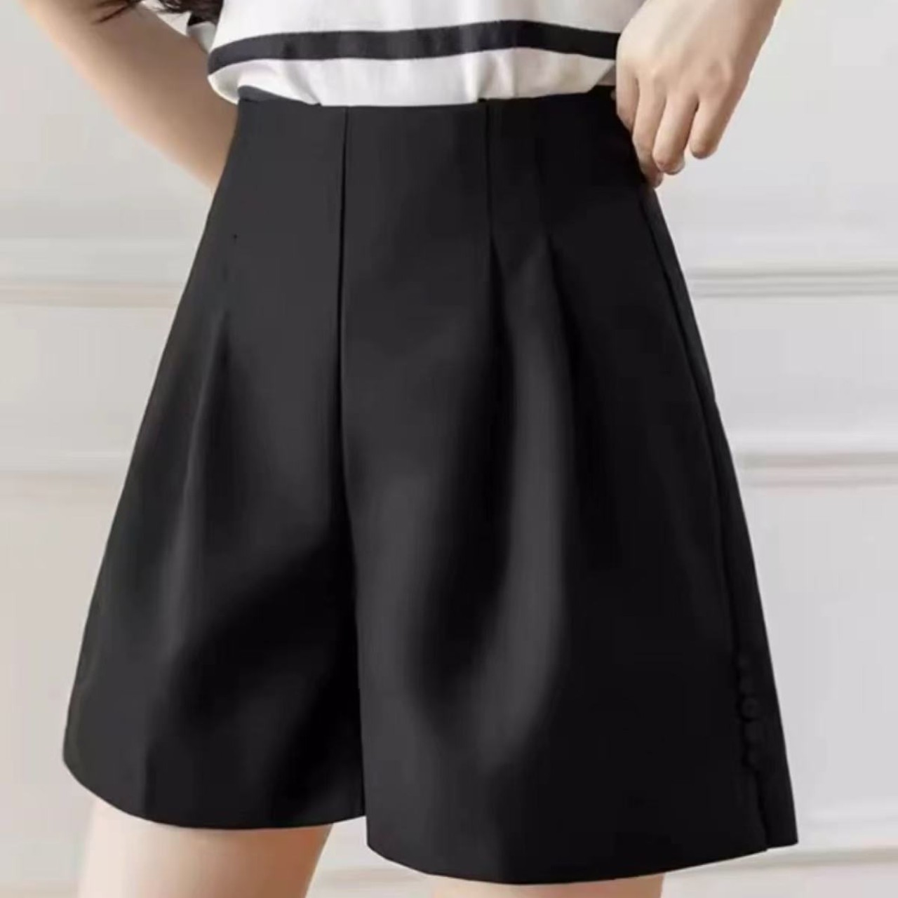 骨格ウェーブ服ハイウエストショートパンツ