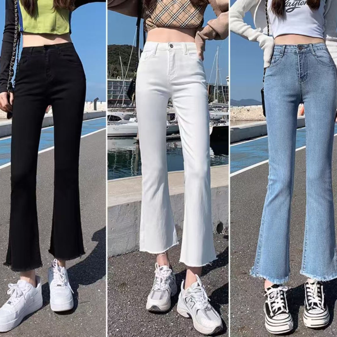骨格ウェーブ服ハイウエストレトロフレアパンツ