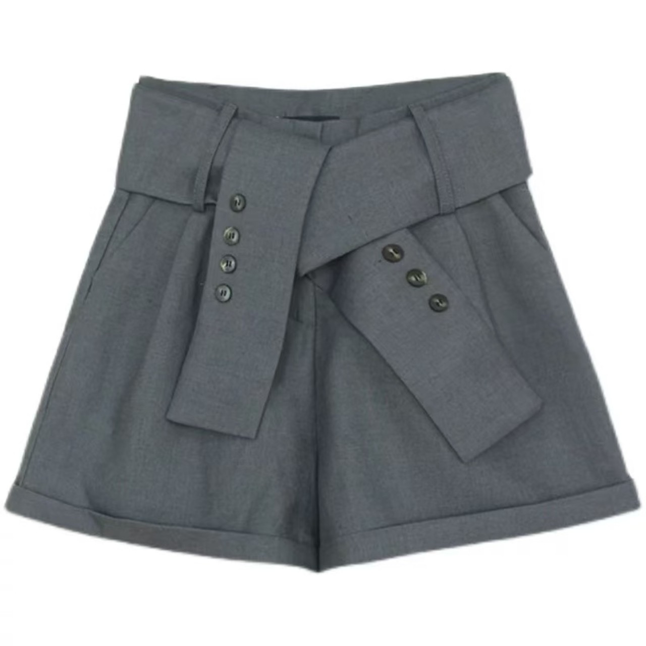 骨格ウェーブ服絞りハイウエストパンツ