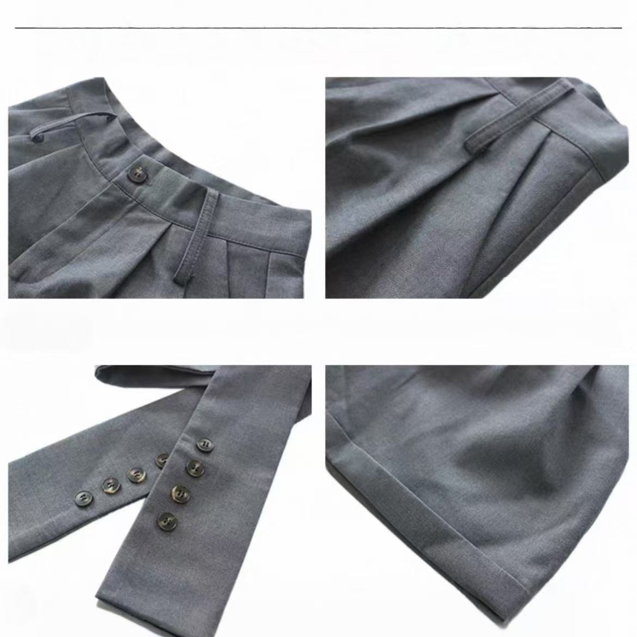 骨格ウェーブ服絞りハイウエストパンツ