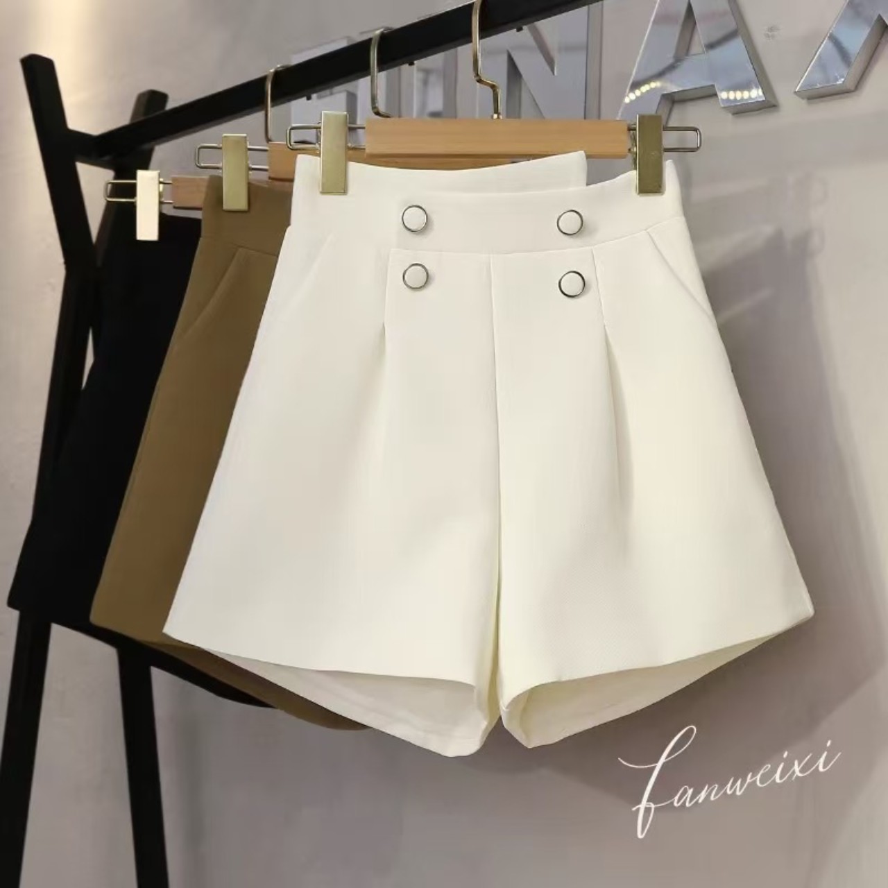 骨格ウェーブ服ハイウエストマリンショートパンツ