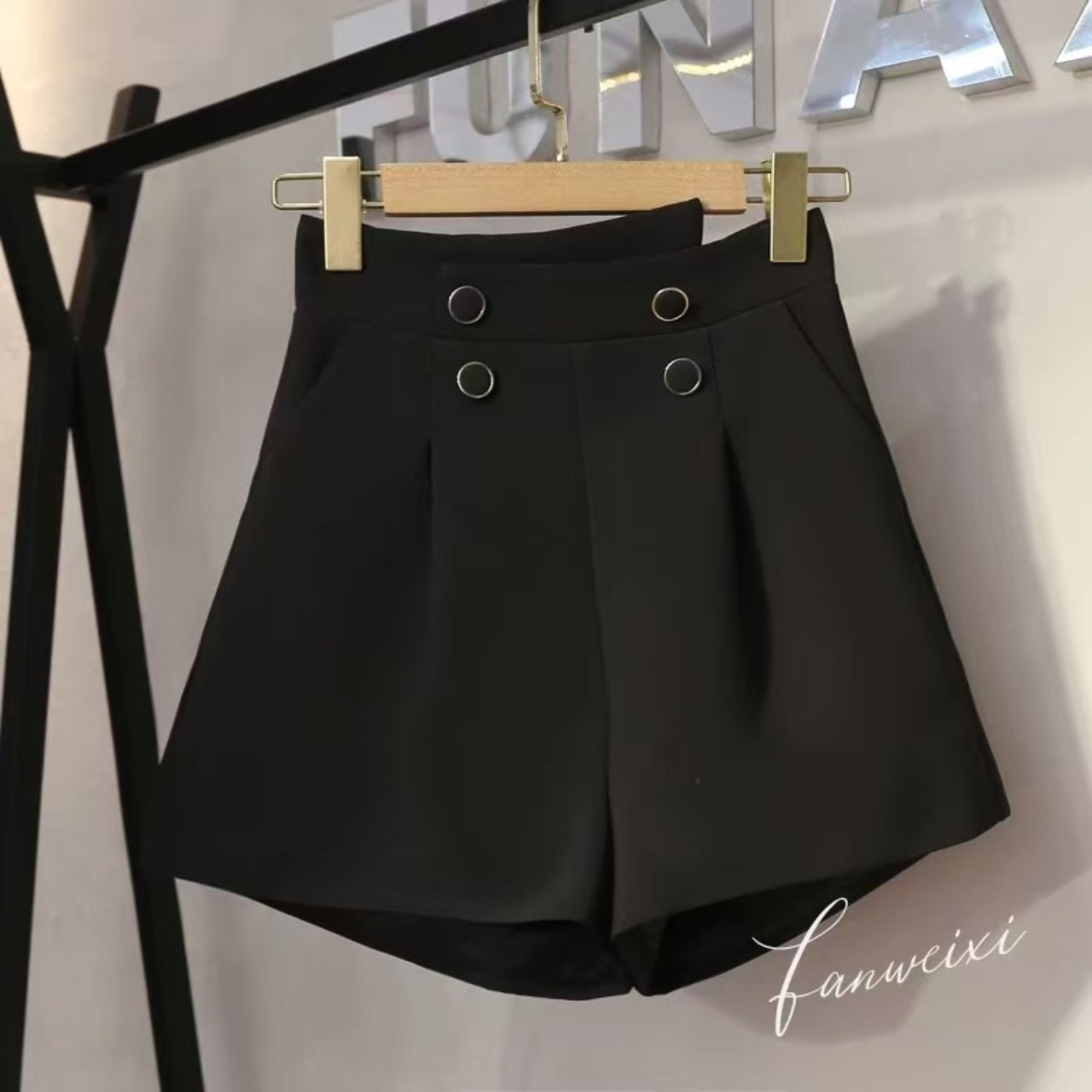 骨格ウェーブ服ハイウエストマリンショートパンツ