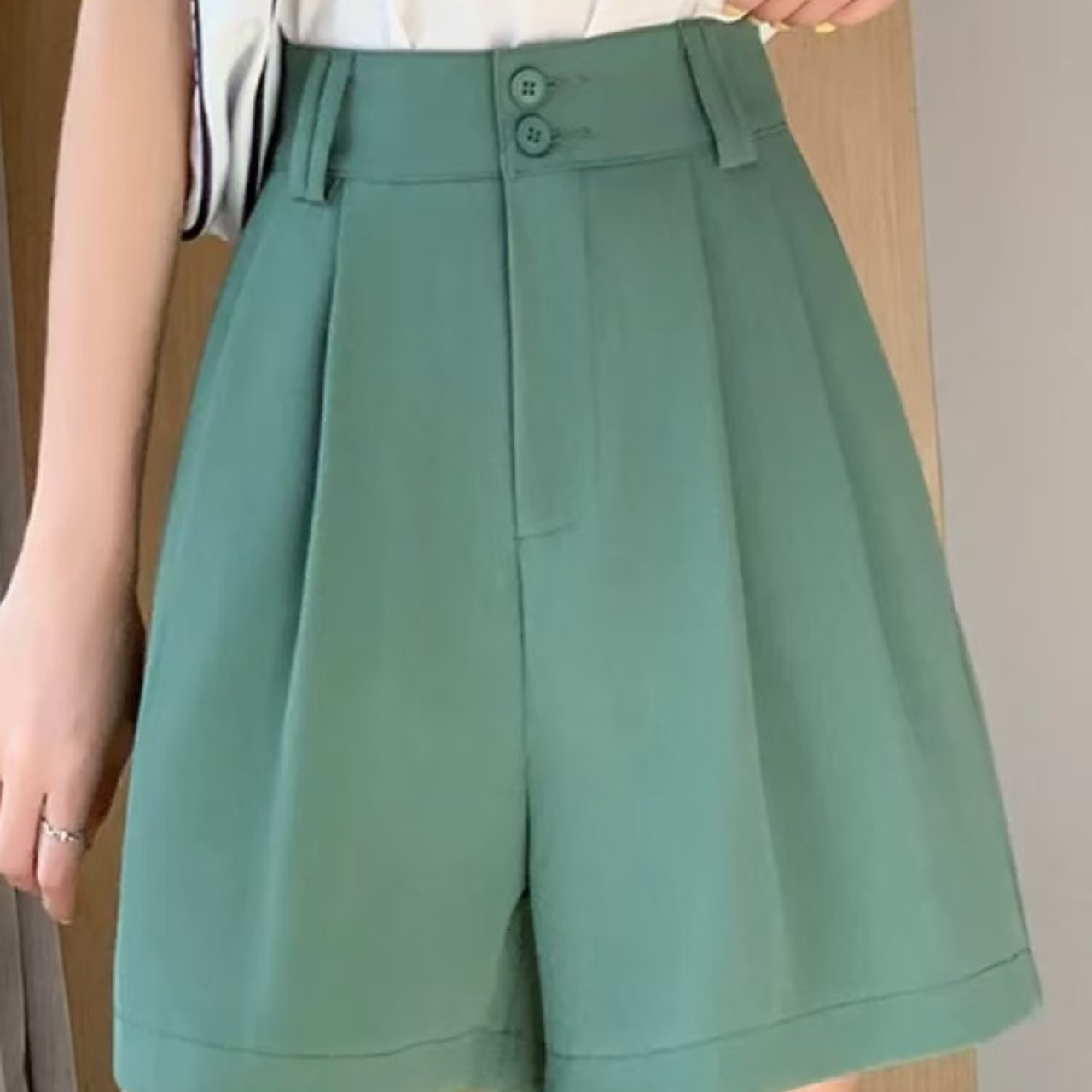 骨格ウェーブ服ハイウエストショートパンツ
