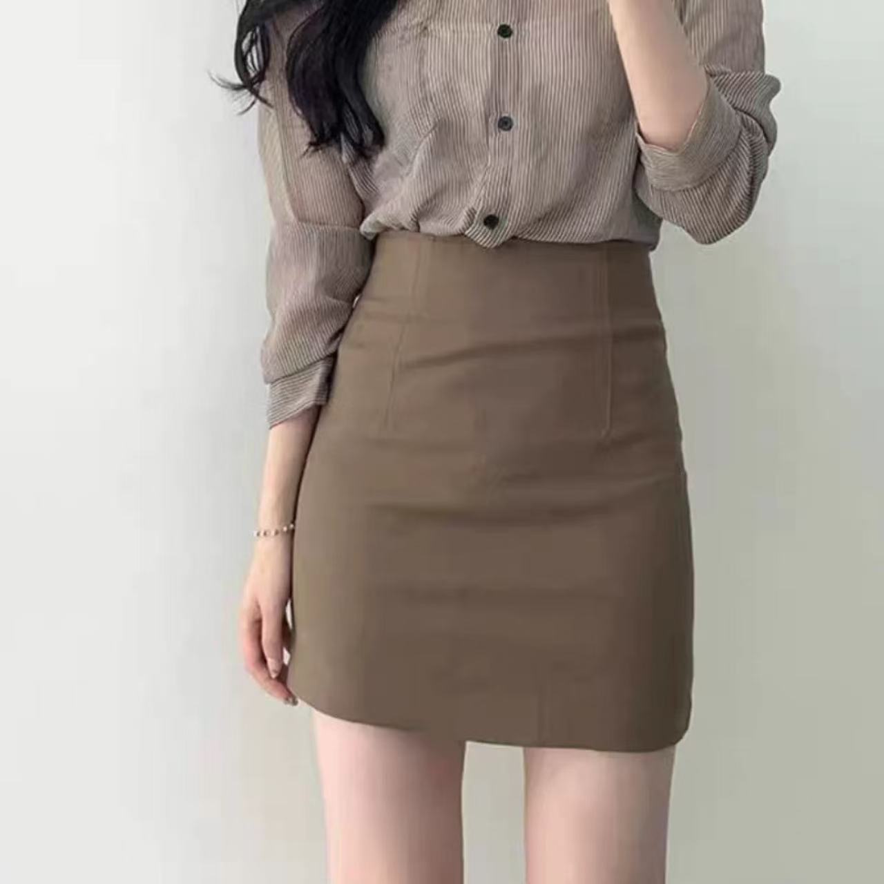 骨格ウェーブ服ハイウエストタイトスカート