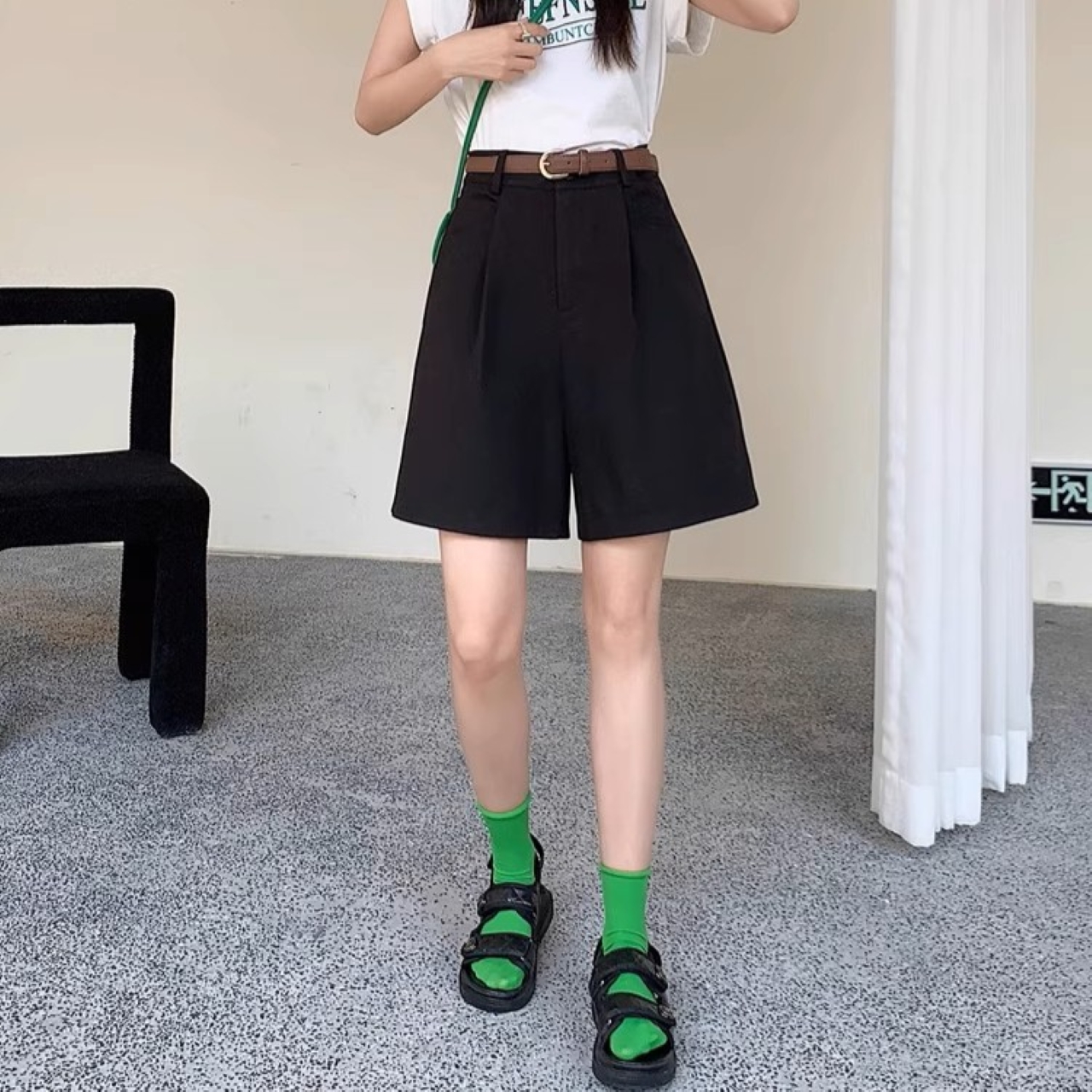 骨格ウェーブ ハイウエスト ワークパンツ