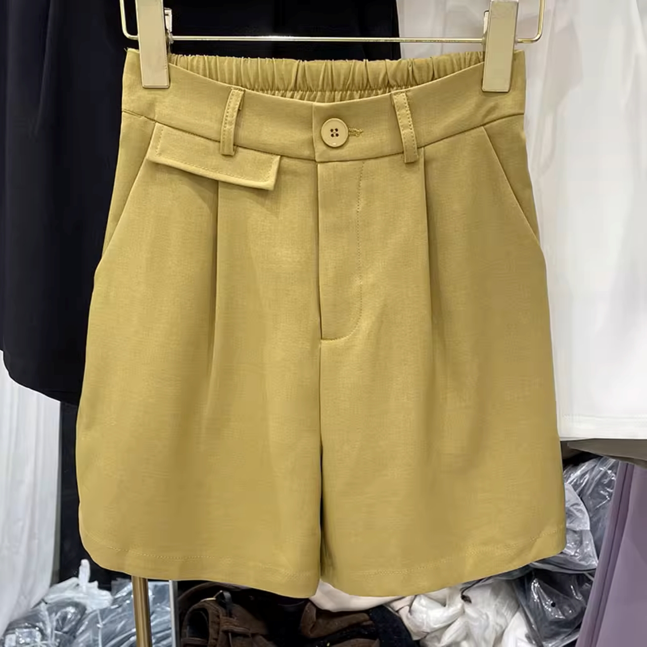 骨格ウェーブ ハイウエスト ワイドレッグパンツ