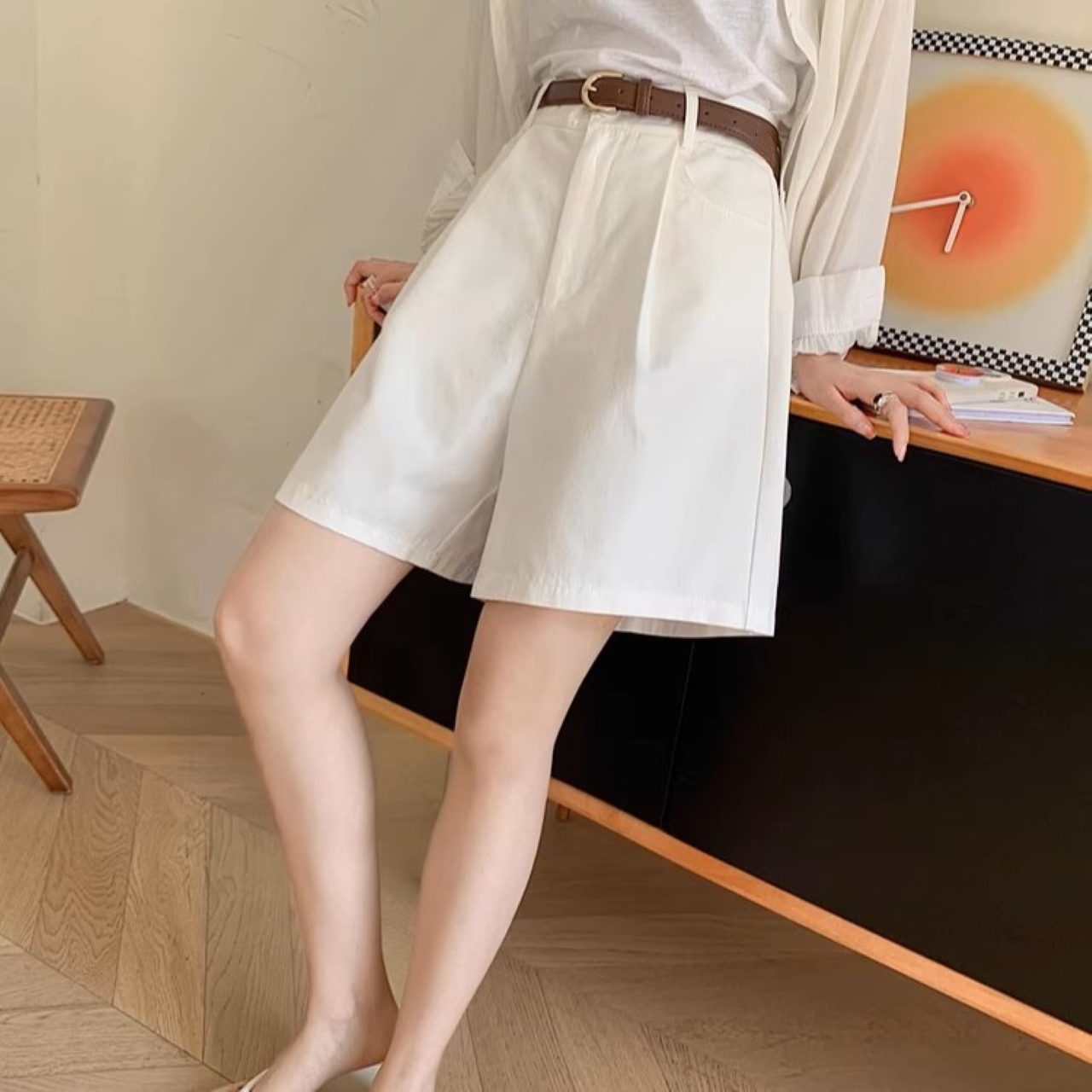 骨格ウェーブ ハイウエスト ワークパンツ